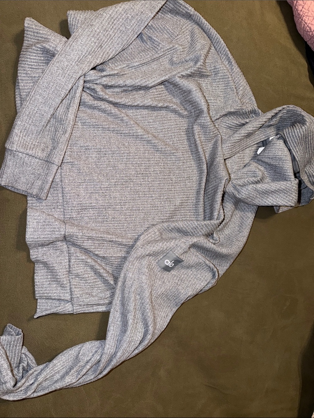 ALO Yoga Ribbed Hoodie and Ribbed Jogger.
